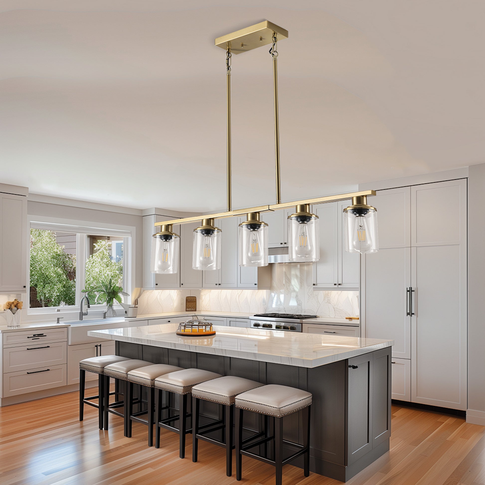 Taimei Aero 37 in. Industrial 5-Light Chandelier with Clear Glass Shades 13_4ac4fdd7-8b16-4435-be22-94dd2a8f4827