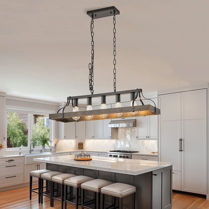 Taimei Olla 34 in. 5-Light Modern Farmhouse Chandelier Light