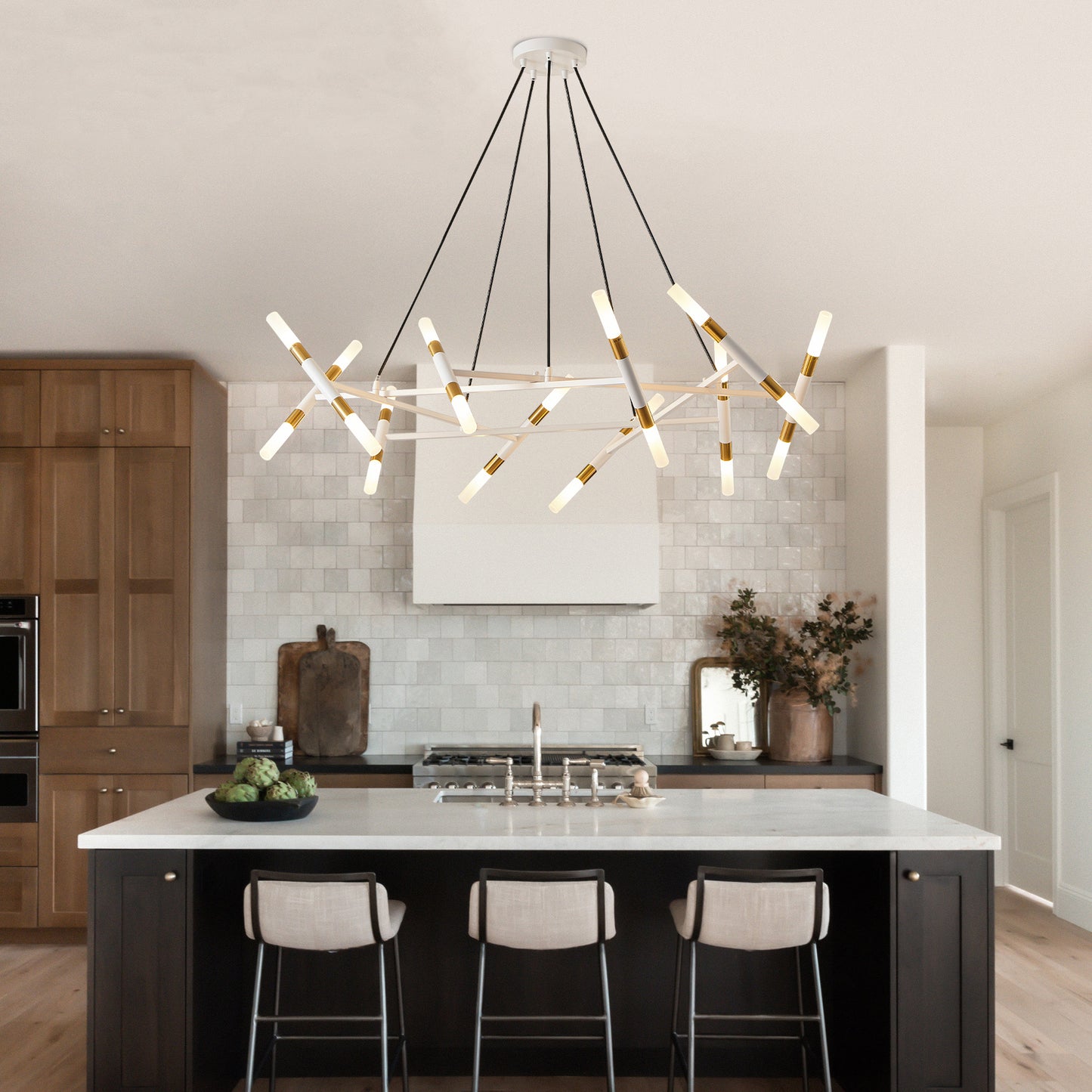 Taimei Cuprum 41 in. 20-Light Iron Modern Chandelier Fixture Branch Design