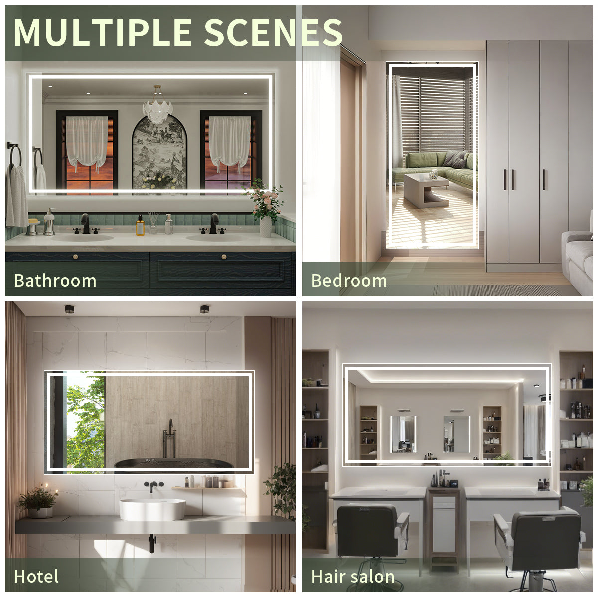 Nivorix NRMD Series Rectangular Frameless LED Wall Bathroom Vanity Mirror with Sleek Silver Finish 13_828ac946-c657-4974-b92b-511322139499