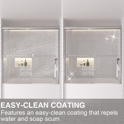 Shine 60 in. W x 56 in. H Semi-Frameless Sliding Tub Door with 1/4 in. Clear Tempered Glass 13_890fec46-ec33-4835-aad5-235756eb4dee