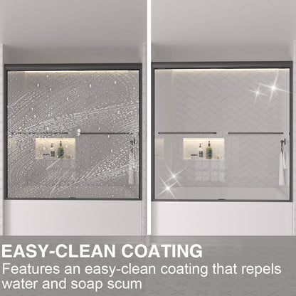 Shine 60 in. W x 56 in. H Semi-Frameless Sliding Tub Door with 1/4 in. Clear Tempered Glass 13_c67e88d2-aeea-48ad-b158-248bf2706f4b