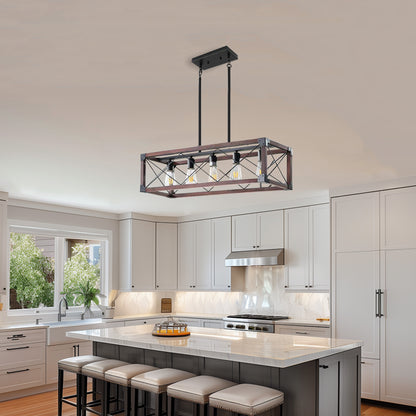 Taimei Solace 32 in. 5-Light Industrial Farmhouse Rectangle Pendant Light 13_cb28675f-92ca-4254-a02e-296428ae3a9f