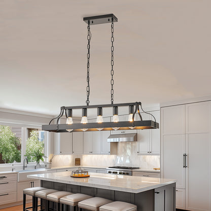 Taimei Olla 34 in. 5-Light Modern Farmhouse Chandelier Light