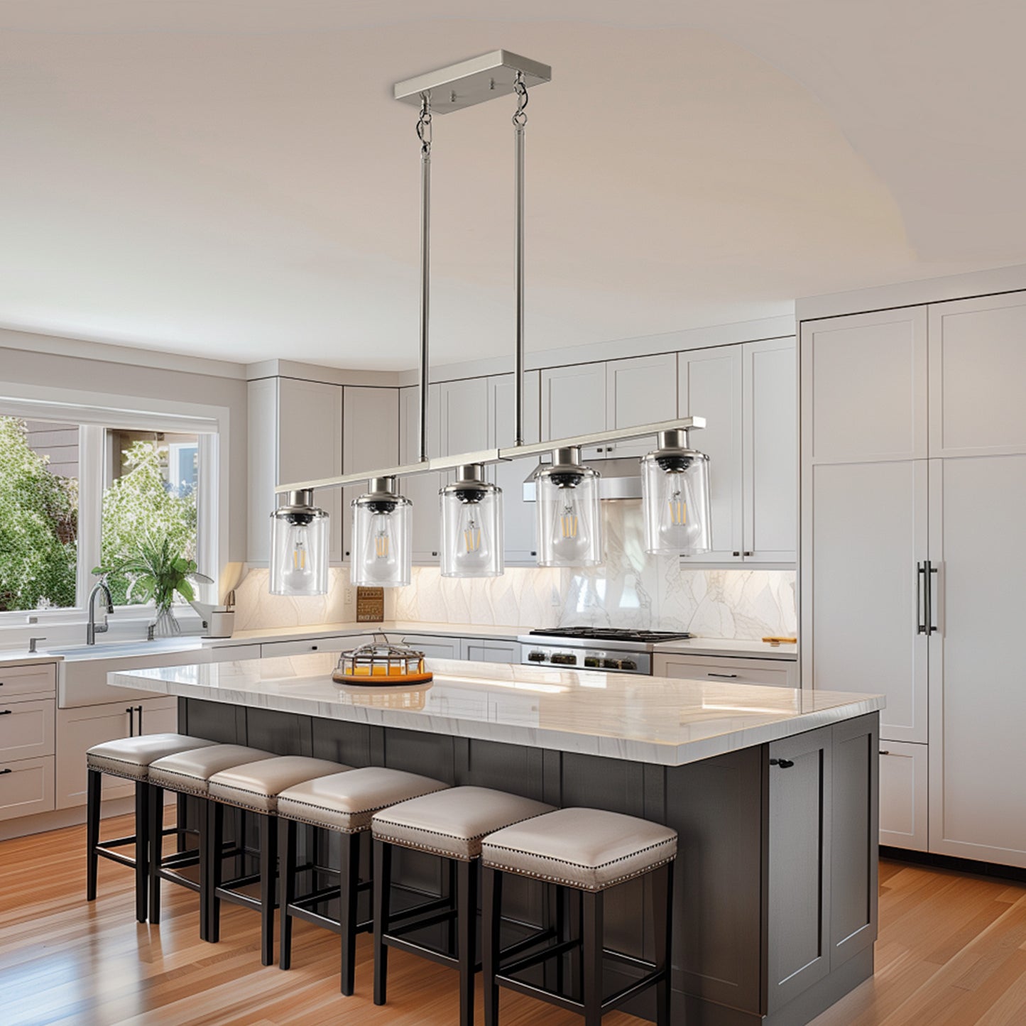 Taimei Aero 37 in. Industrial 5-Light Chandelier with Clear Glass Shades 13_db1a2e30-e9dc-41b1-b7f5-0e010cd0c512