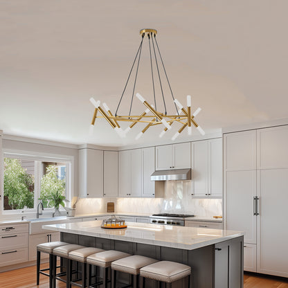 Taimei Cuprum 41 in. 20-Light Iron Modern Chandelier Fixture Branch Design