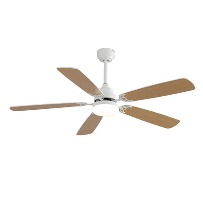Taimei Cirrus 52 in. White Oak Downrod Standard Ceiling Fan with Integrated LED with Remote Included 5 Two-Tone Blades DC Motor 14_358a098b-bef5-4f4f-9aa6-bdaff9c7533e