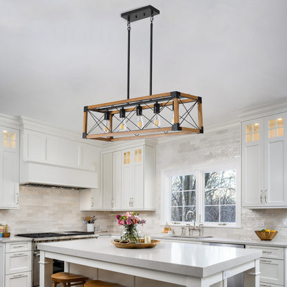 Taimei Solace 32 in. 5-Light Industrial Farmhouse Rectangle Pendant Light 14_b6a8852b-a5bb-4a2c-a05d-fbc572c37075