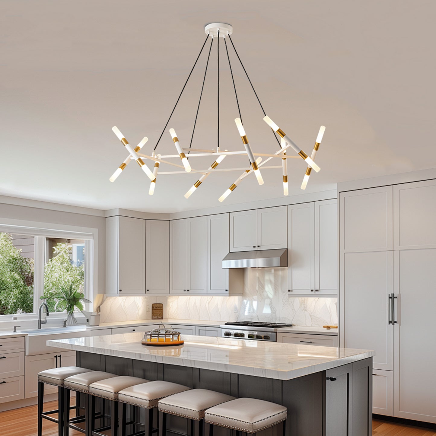 Taimei Cuprum 41 in. 20-Light Iron Modern Chandelier Fixture Branch Design