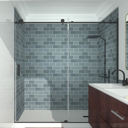 Niveal Ruhr 60 in. W x 76 in. H Sliding Semi-Frameless Shower Door with Clear Glass 14_ced0cff1-b2b7-4490-a741-9a8ccfbe0bf3