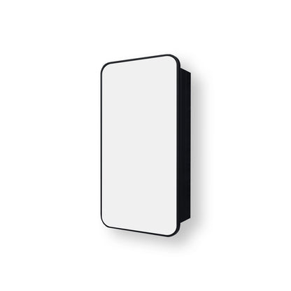 Rectangular Framed Recessed/Surface Mount Medicine Cabinet with Mirror in Matte Black