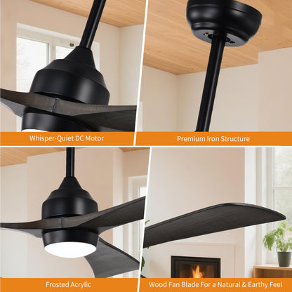 Taimei Helio 52 in. Downrod Modern Ceiling Fan with Dimmable LED with Remote Included DC Motor 15_026c704d-1e26-4da7-b287-90bc9818bd21