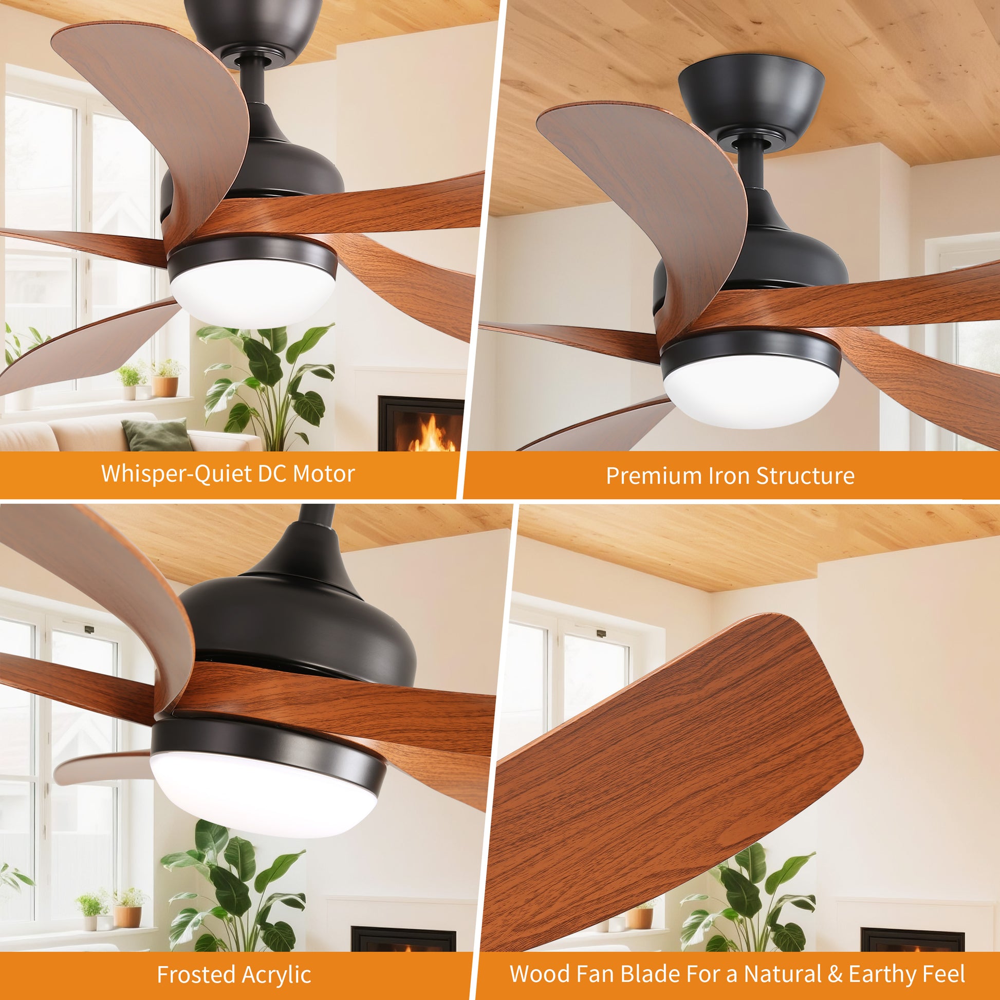 Taimei Sleek 52 in. Ceiling Fan - 5 Precision ABS Blades with Soft LED Light and Whisper-Quiet 6-Speed Remote Control 15_0681dd19-b4ab-4c8c-bb0f-4ab685e1332b