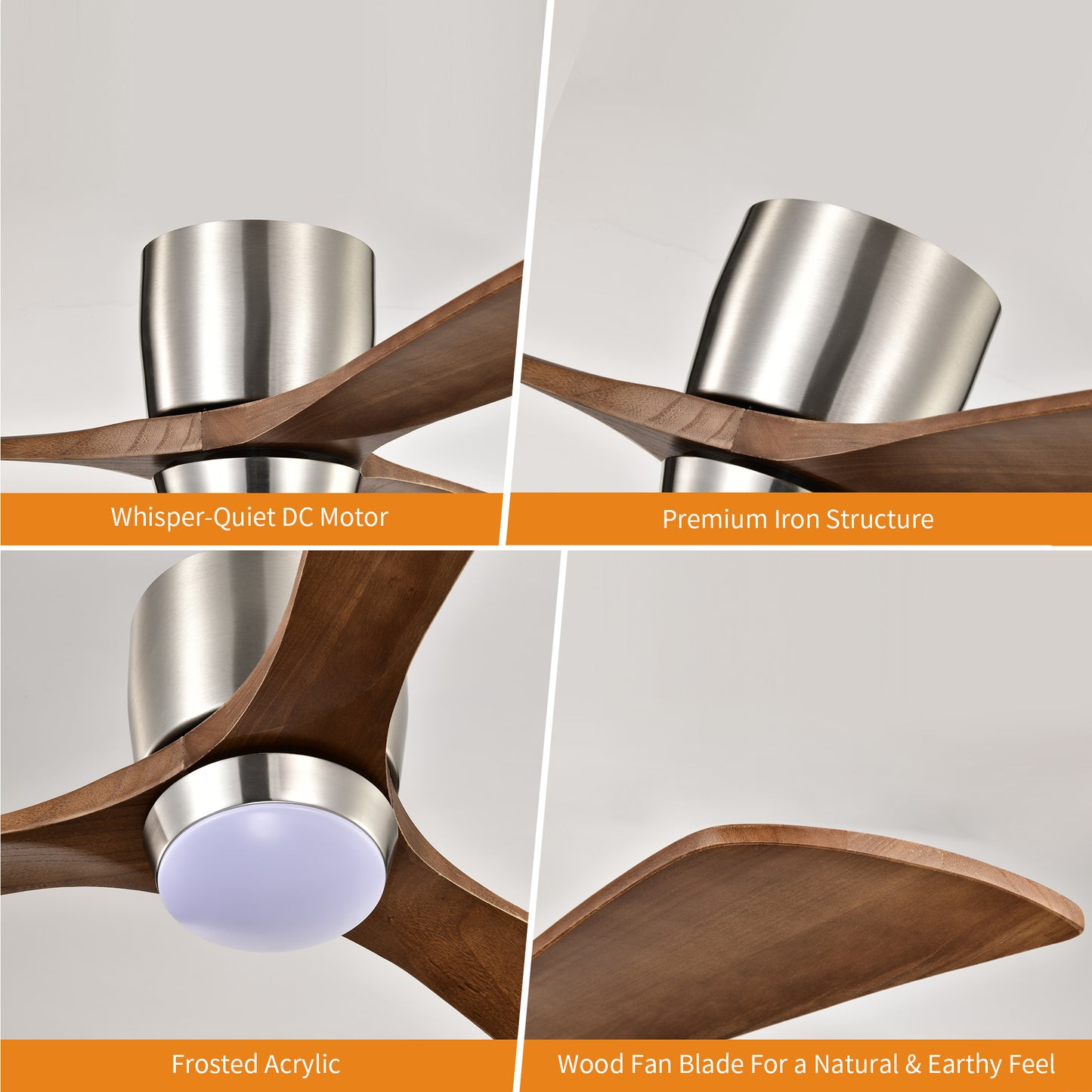 Taimei Stela 52 in. Flush Mount Standard Ceiling Fan with Dimmable LED with Remote Included DC Motor 15_242050cf-7753-4add-b2bd-ba5049bc2105