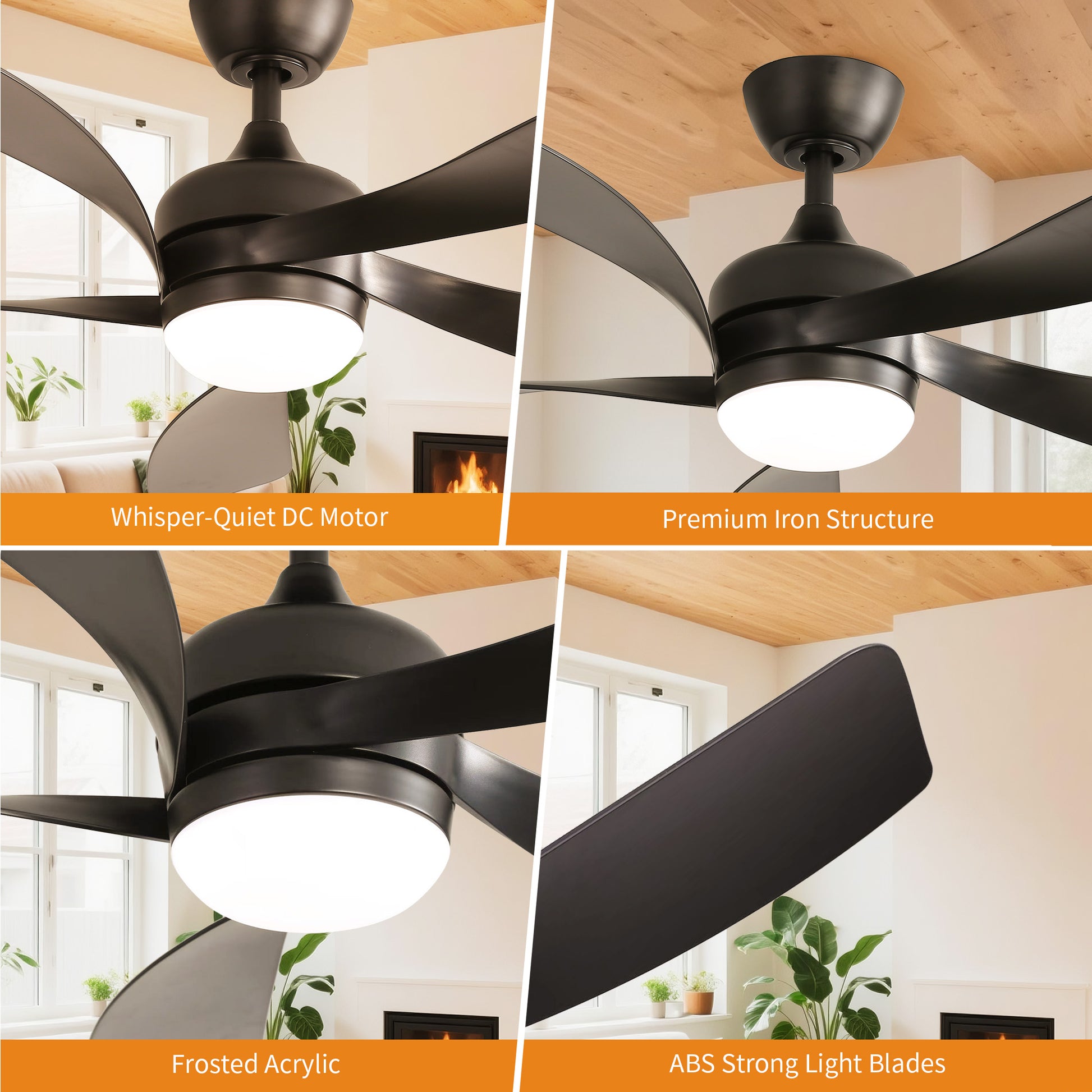 Taimei Sleek 52 in. Ceiling Fan - 5 Precision ABS Blades with Soft LED Light and Whisper-Quiet 6-Speed Remote Control 15_2c50e307-ccb9-4244-9605-fee67ca2152d