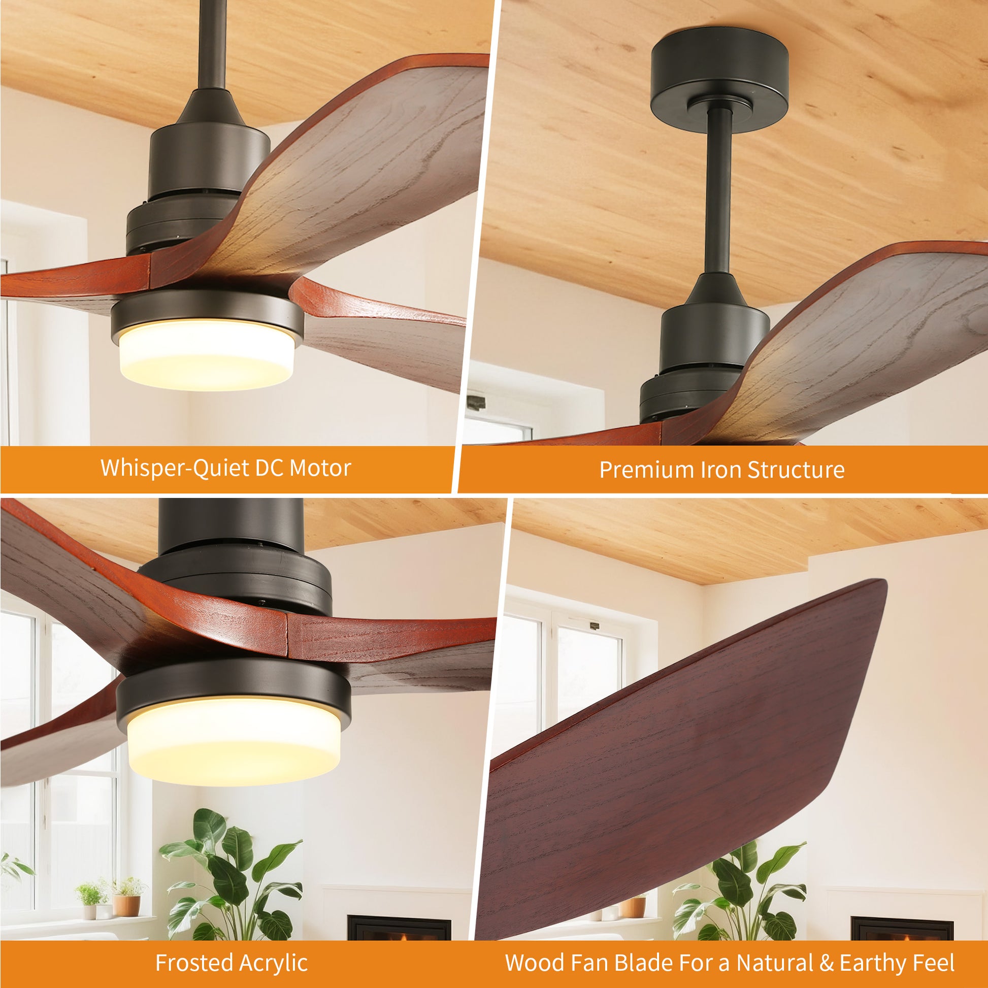 Taimei Nimis 52 in. Downrod Standard Ceiling Fan with Integrated LED with Remote Included DC Motor 15_2c9710f5-d11a-4d93-9ff4-1fbb4cb718d0