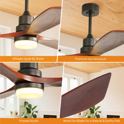 Taimei Nimis 52 in. Downrod Standard Ceiling Fan with Integrated LED with Remote Included DC Motor 15_2c9710f5-d11a-4d93-9ff4-1fbb4cb718d0