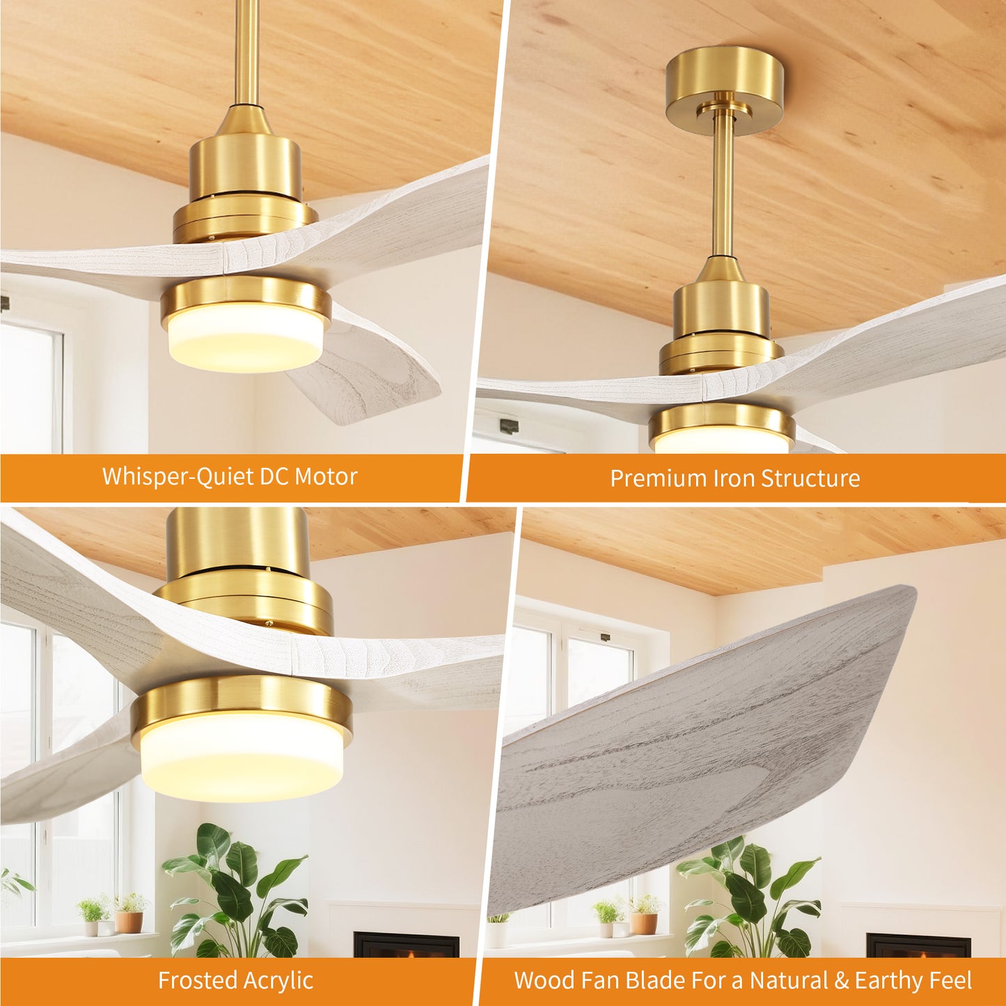 Taimei Nimis 52 in. Downrod Standard Ceiling Fan with Integrated LED with Remote Included DC Motor 15_460e2f68-870c-4392-b03b-081a919cdc9e