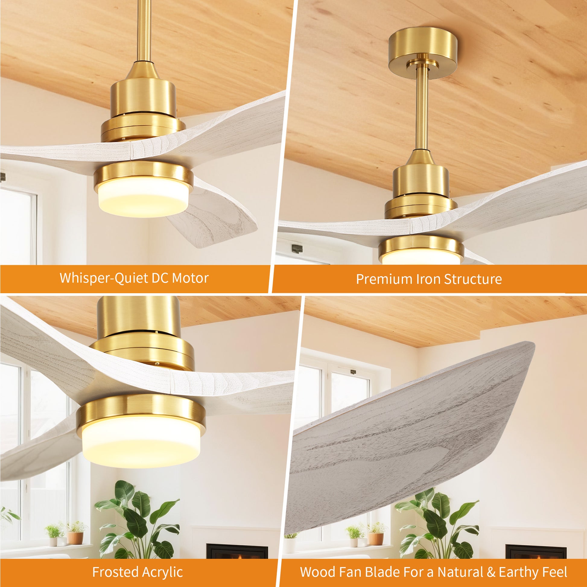 Taimei Nimis 52 in. Downrod Standard Ceiling Fan with Integrated LED with Remote Included DC Motor 15_460e2f68-870c-4392-b03b-081a919cdc9e
