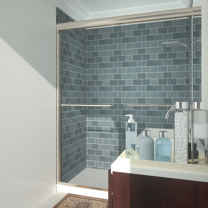 Niveal Vale 60 in. W x 72 in. H Sliding Semi-Frameless Shower Door with Clear Glass