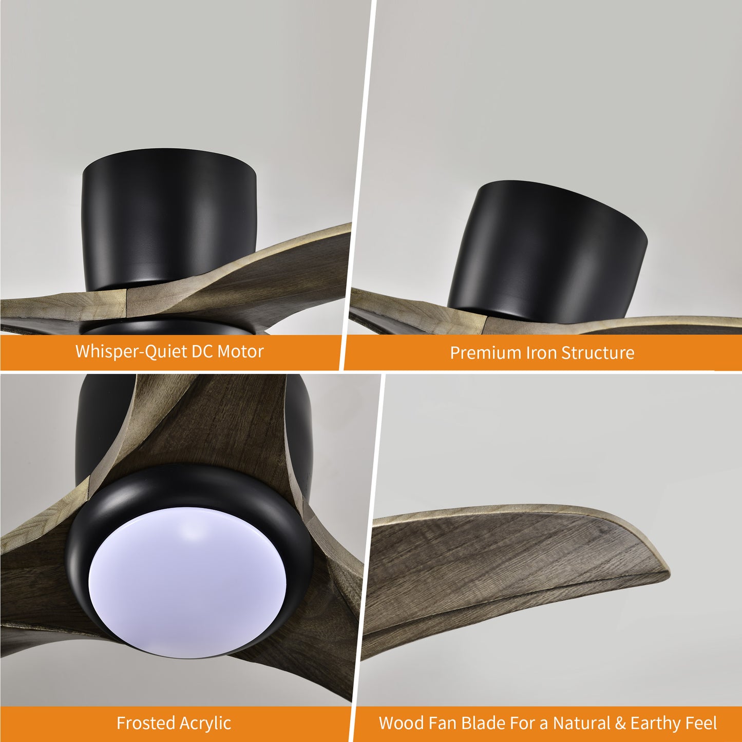 Taimei Niveu 52 in. Flush Mount Standard Ceiling Fan with Dimmable LED with Remote Included DC Motor 15_60e8ccf4-60a8-4fcd-a4c0-ce2438964ab8