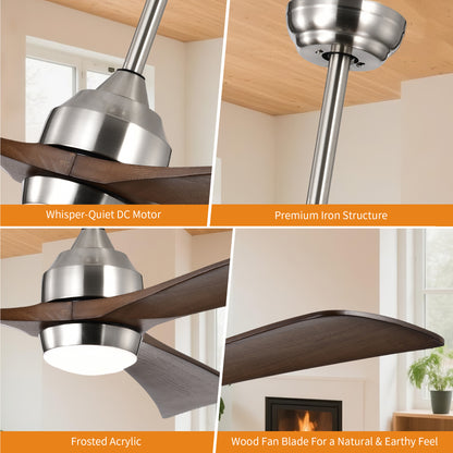Taimei Helio 52 in. Downrod Modern Ceiling Fan with Dimmable LED with Remote Included DC Motor 15_70495298-27bc-45c9-9a90-53ded75cdb86