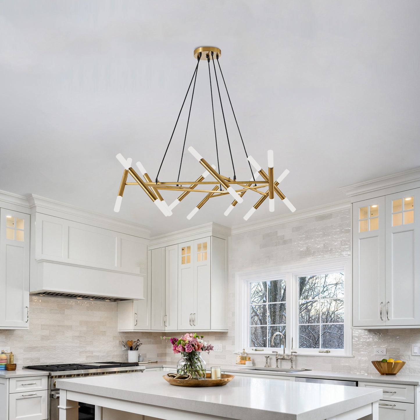 Taimei Cuprum 41 in. 20-Light Iron Modern Chandelier Fixture Branch Design