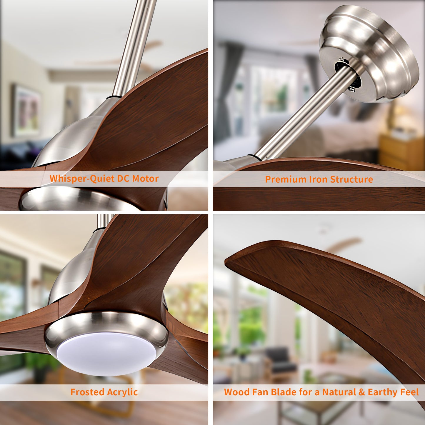 Taimei Cyre 52 in. Downrod Standard Ceiling Fan with Integrated LED with Remote Included DC Motor 15_73269a9e-1a77-4208-a14d-3648e6f038f6