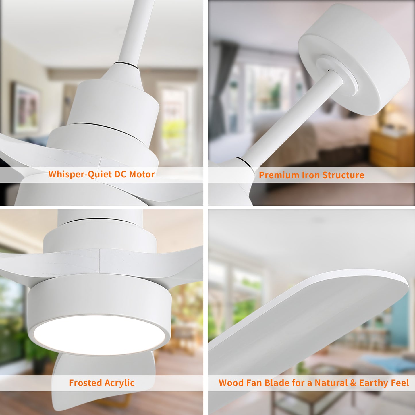 Taimei Auris 48 in. Downrod Standard Ceiling Fan with Integrated LED with Remote Included 3-Reversible Blades