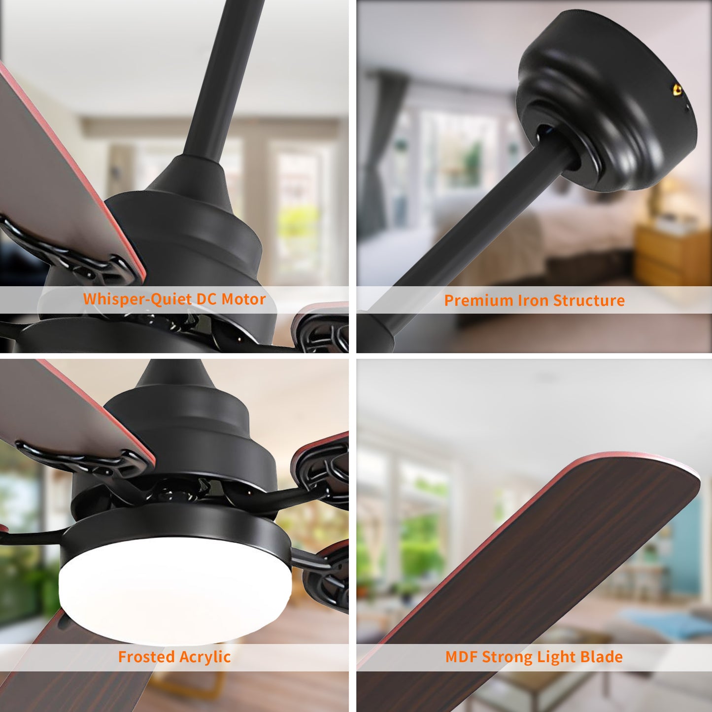 Taimei Cirrus 52 in. White Oak Downrod Standard Ceiling Fan with Integrated LED with Remote Included 5 Two-Tone Blades DC Motor 15_7e6fb090-00a8-42ce-95cc-78768eb28b99