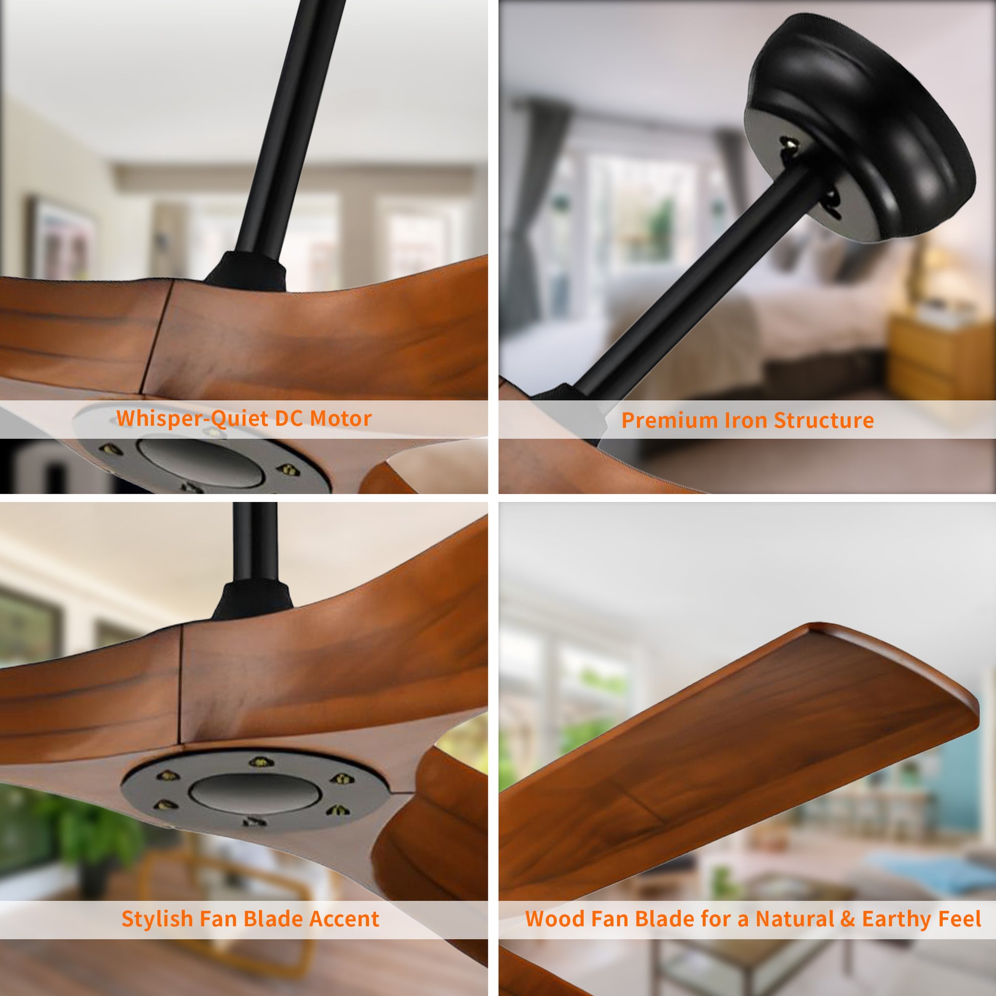 Taimei Orbis 52 in. Downrod Standard Ceiling Fan with Remote Included Reversible Solid Wood Blades 15_94b4890e-93f8-4200-8a3b-14f57cdb04a6