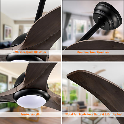 Taimei Cyre 52 in. Downrod Standard Ceiling Fan with Integrated LED with Remote Included DC Motor 15_9e99bf12-731e-4f0c-a363-f8c8f7e59de0