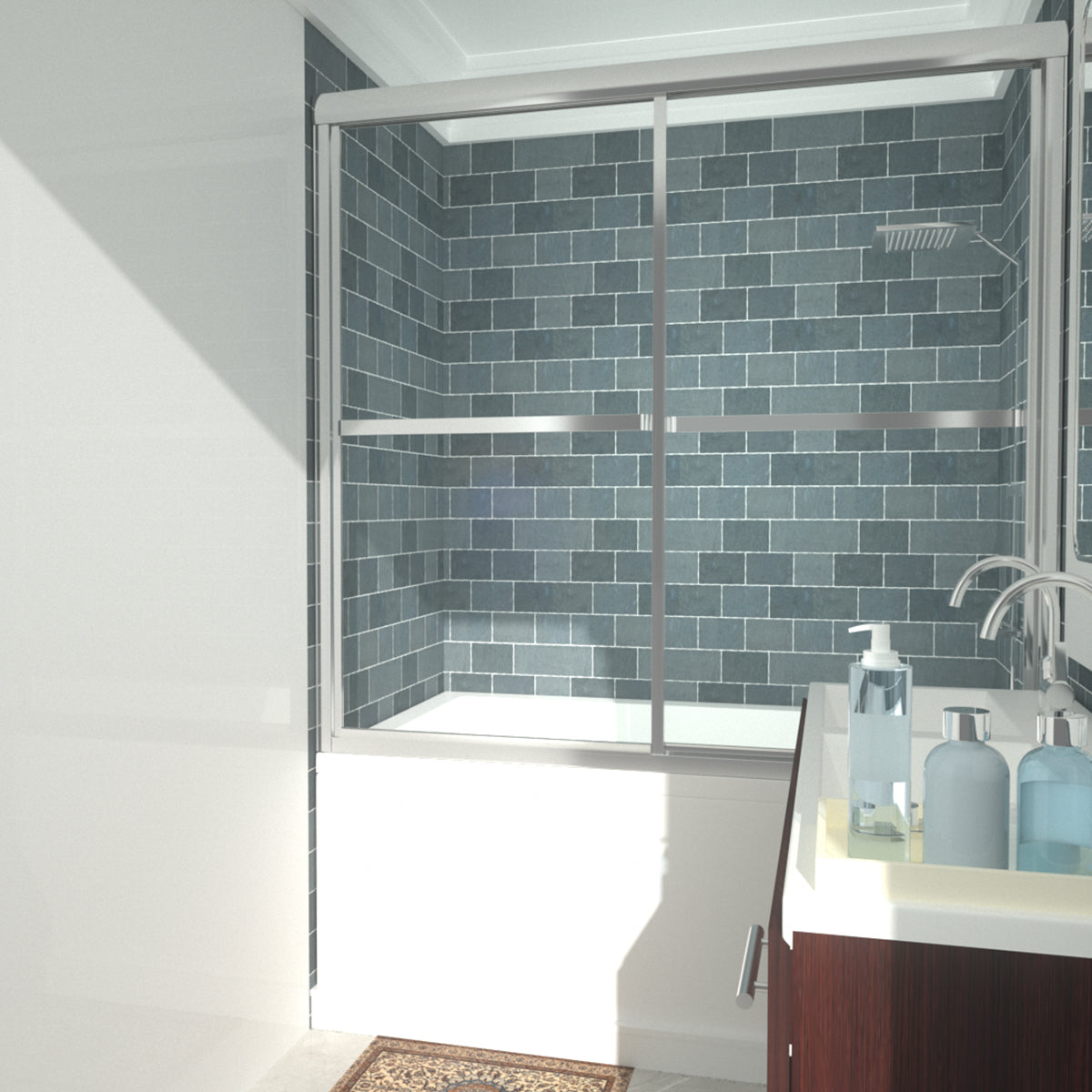 Niveal Alvin 59 in. W x 56 in. H Sliding Framed Tub Door 15_b547699b-c6f2-49dc-bd7c-cd236420209a