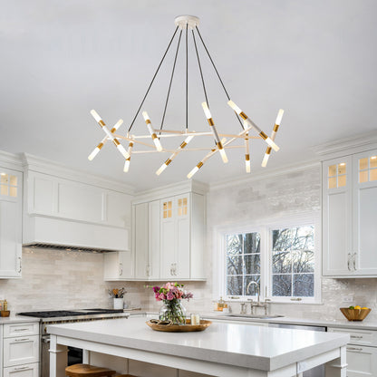 Taimei Cuprum 41 in. 20-Light Iron Modern Chandelier Fixture Branch Design