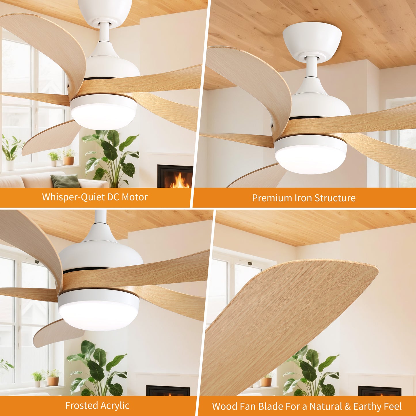 Taimei Sleek 52 in. Ceiling Fan - 5 Precision ABS Blades with Soft LED Light and Whisper-Quiet 6-Speed Remote Control 15_e0859e16-6150-4a7f-959e-f997c4632b58