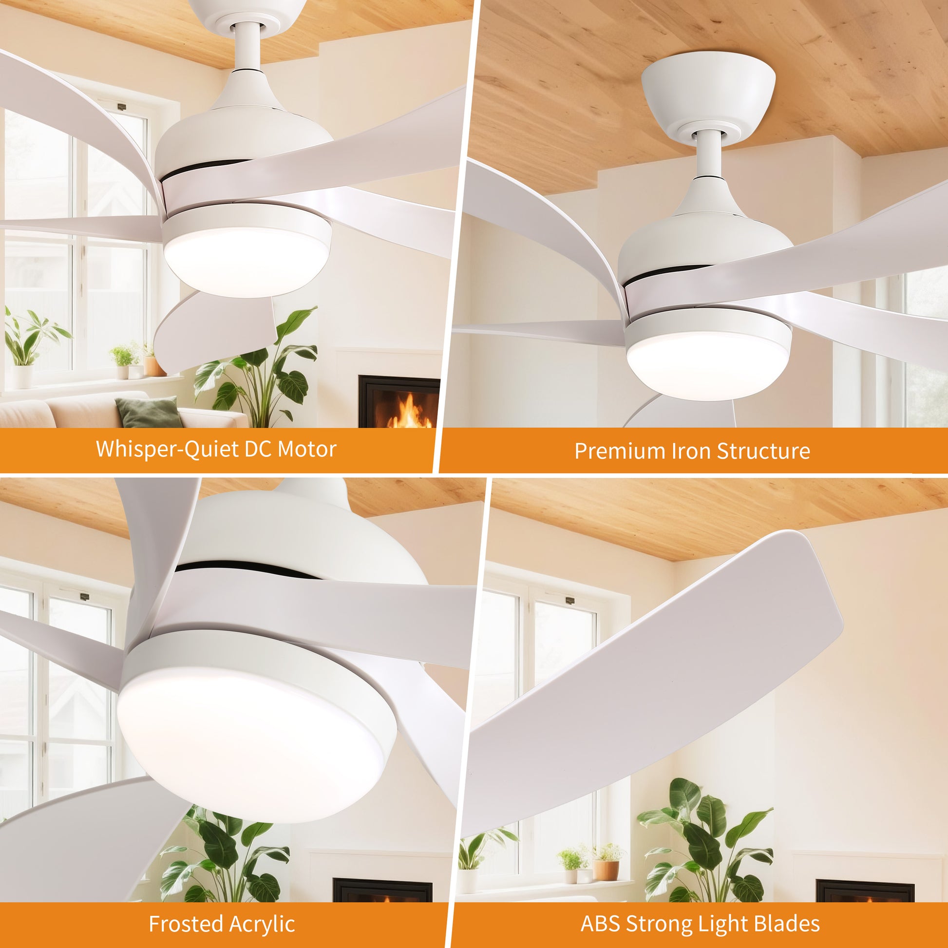 Taimei Sleek 52 in. Ceiling Fan - 5 Precision ABS Blades with Soft LED Light and Whisper-Quiet 6-Speed Remote Control 15_e1c998f0-3c0e-4fdc-8b6b-0cc13cabf84a