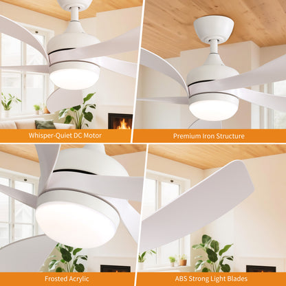Taimei Sleek 52 in. Ceiling Fan - 5 Precision ABS Blades with Soft LED Light and Whisper-Quiet 6-Speed Remote Control 15_e1c998f0-3c0e-4fdc-8b6b-0cc13cabf84a