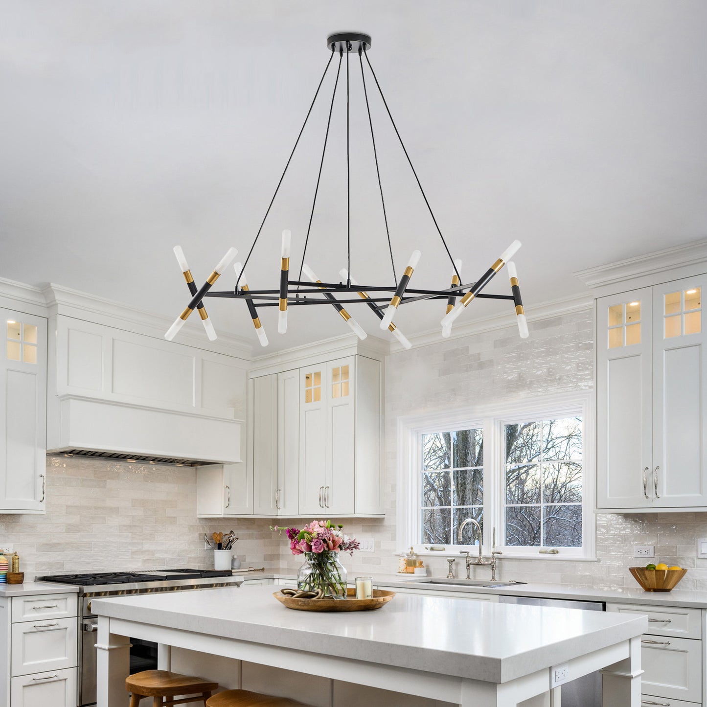 Taimei Cuprum 41 in. 20-Light Iron Modern Chandelier Fixture Branch Design