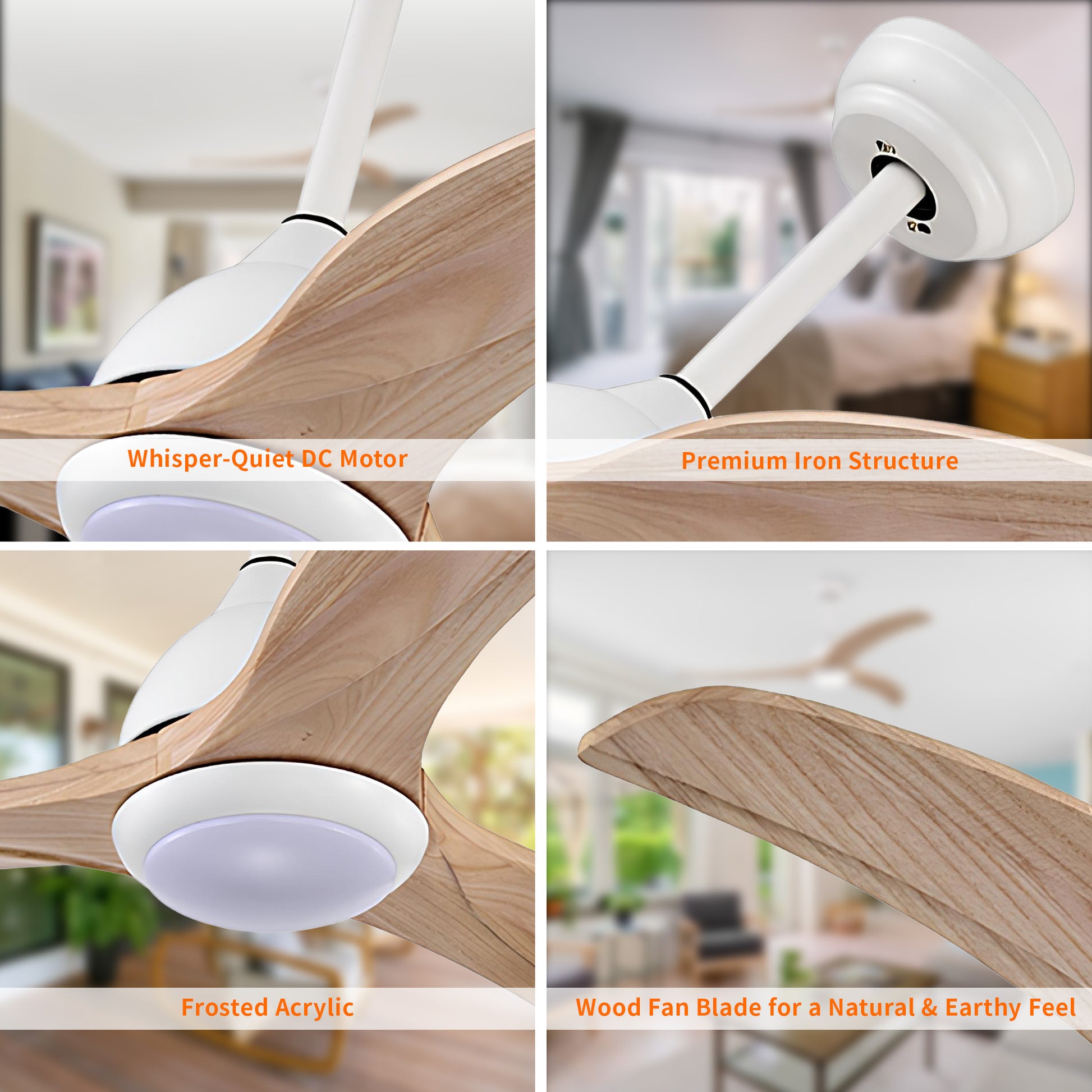 Taimei Cyre 52 in. Downrod Standard Ceiling Fan with Integrated LED with Remote Included DC Motor 15_f8947f49-0f4c-4073-a2d2-c82e31301781