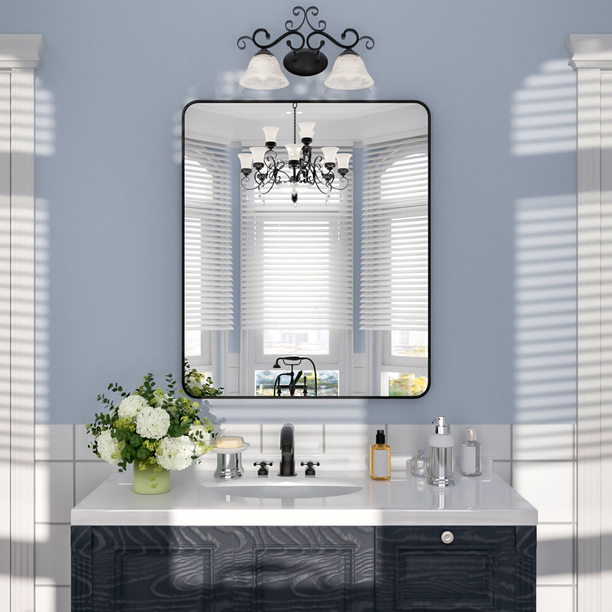 Nivorix NRSM Series Tempered Glass Brushed Nickel Rectangular Framed Wall Bathroom Vanity Mirror Matte Black 30 in. W x 36 in. H 1_08016f95-3145-4b2d-8c0f-f939edec6b2a