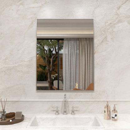Nova 24 in. W x 30 in. H Rectangular Framed Wall Bathroom Vanity Mirror Brushed Nickel 1_0bf57fd0-941f-42d0-b8af-04f9da98a8f6