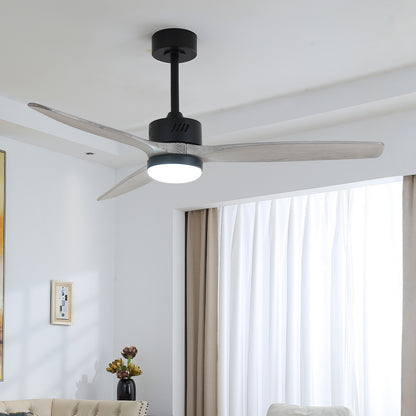 Taimei Glio 52 in. Downrod Standard Ceiling Fan with Integrated LED with Remote Included DC Motor Reversible Matte Black & White 1_0c41cb3a-d2a3-49ce-b471-fc93287cf059