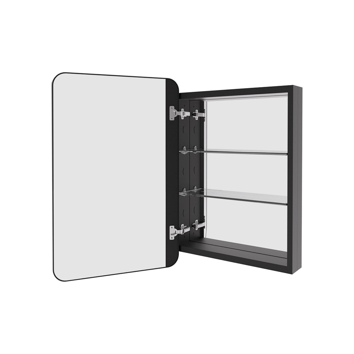 ClearView 20 in. W x 26 in. H Framed Recessed Rectangular Aluminum Medicine Cabinet with Mirror Matte Black 1_0ca635a8-99f0-420f-9f72-5c6da66d3817