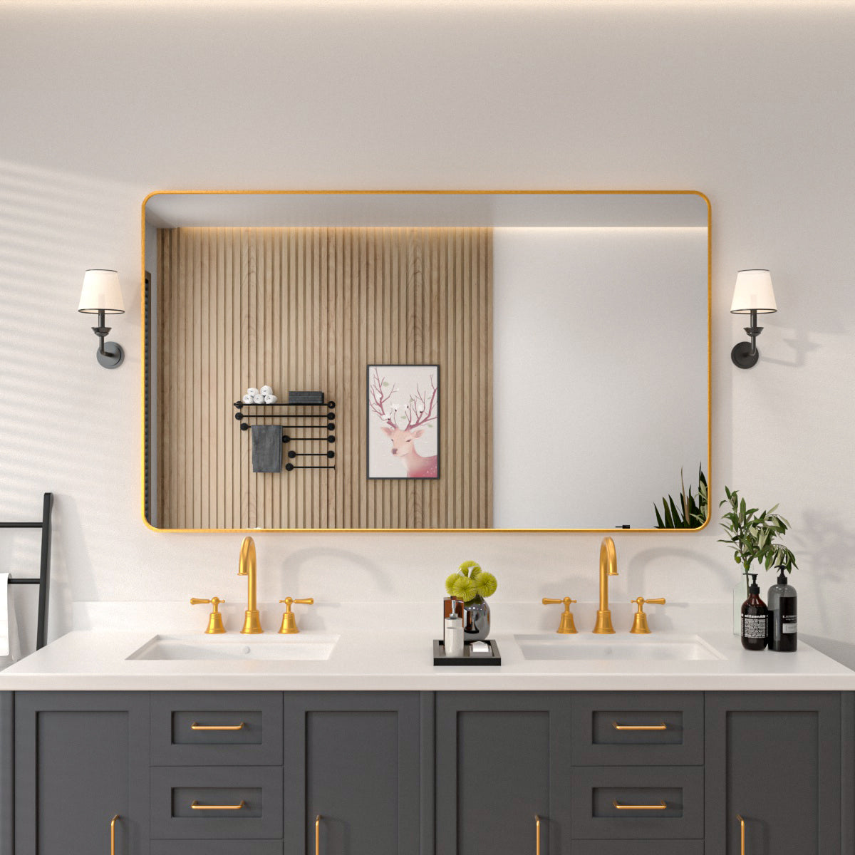 Niveal SM Series Rectangular Framed Wall Bathroom Vanity Mirror