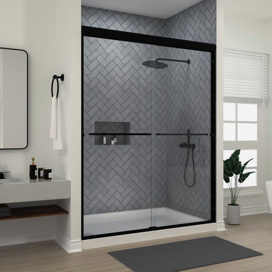 Niveal Bliss 60 in. W x 72 in. H Sliding Semi-Frameless Shower Door with Clear Glass