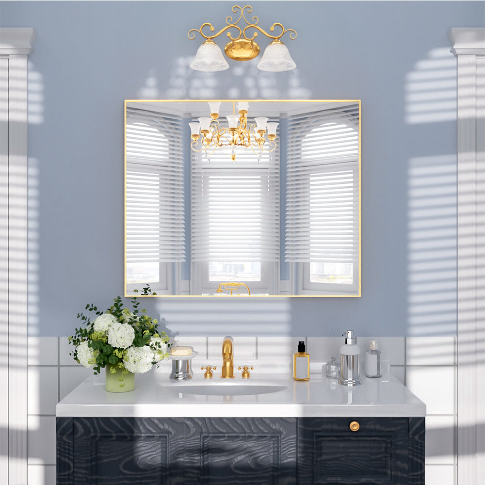 Nivorix NRZL Series Rectangular Framed Wall Bathroom Vanity Mirror in Brushed Nickel Gold 36 in. W x 30 in. H 1_133bcfef-4801-4a12-8c1e-3b9f0118e528