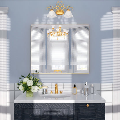 Nivorix NRZL Series Rectangular Framed Wall Bathroom Vanity Mirror in Brushed Nickel Gold 36 in. W x 30 in. H 1_133bcfef-4801-4a12-8c1e-3b9f0118e528