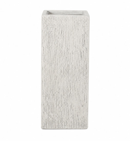 Virella 8 in. Antique White Magnesium Oxide Floor Planter for Indoor Outdoor Use