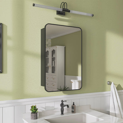 Niveal FMC Series Rectangular Aluminum Recessed/Surface Mount Framed Medicine Cabinet with Mirror