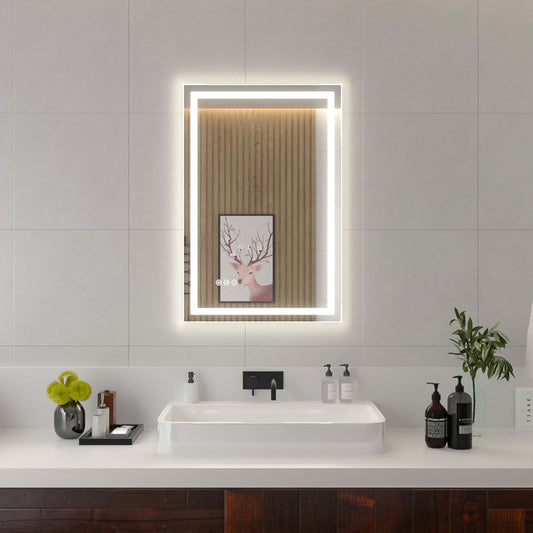 Niveal LMI Series Rectangular Frameless LED Wall Bathroom Vanity Mirror